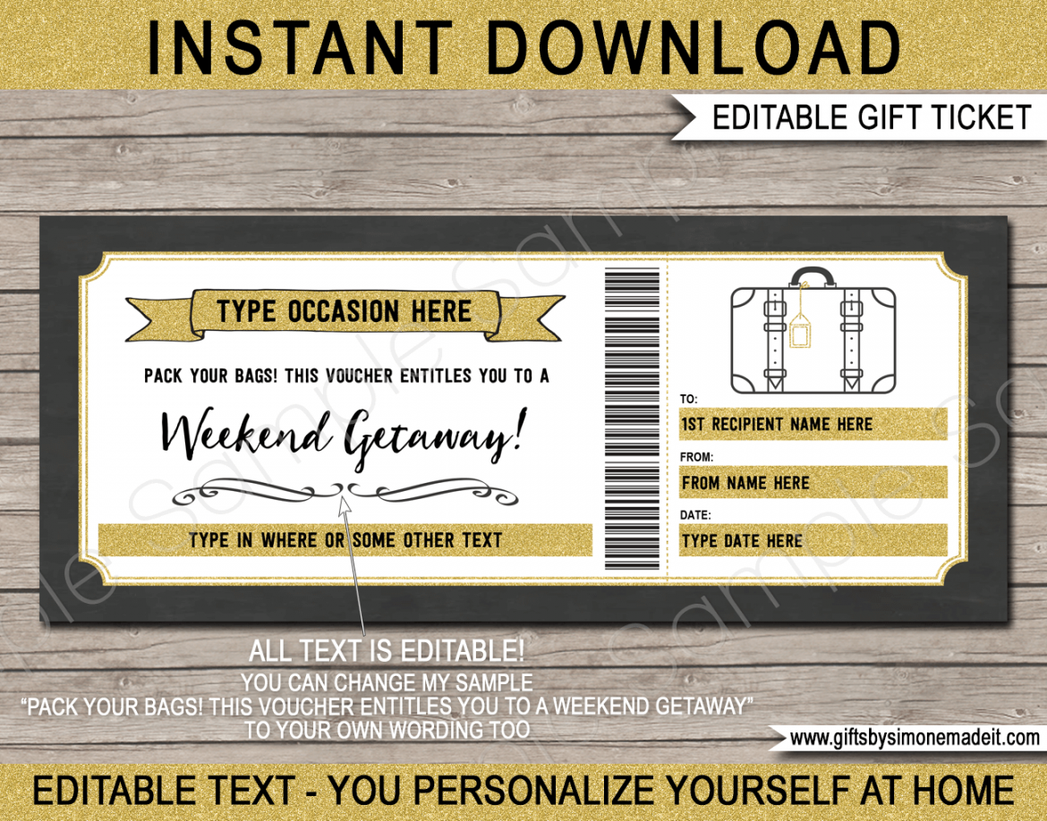 Free Printable Hotel Vouchers - Printable - Any Occasion Weekend Away Gift Vouchers