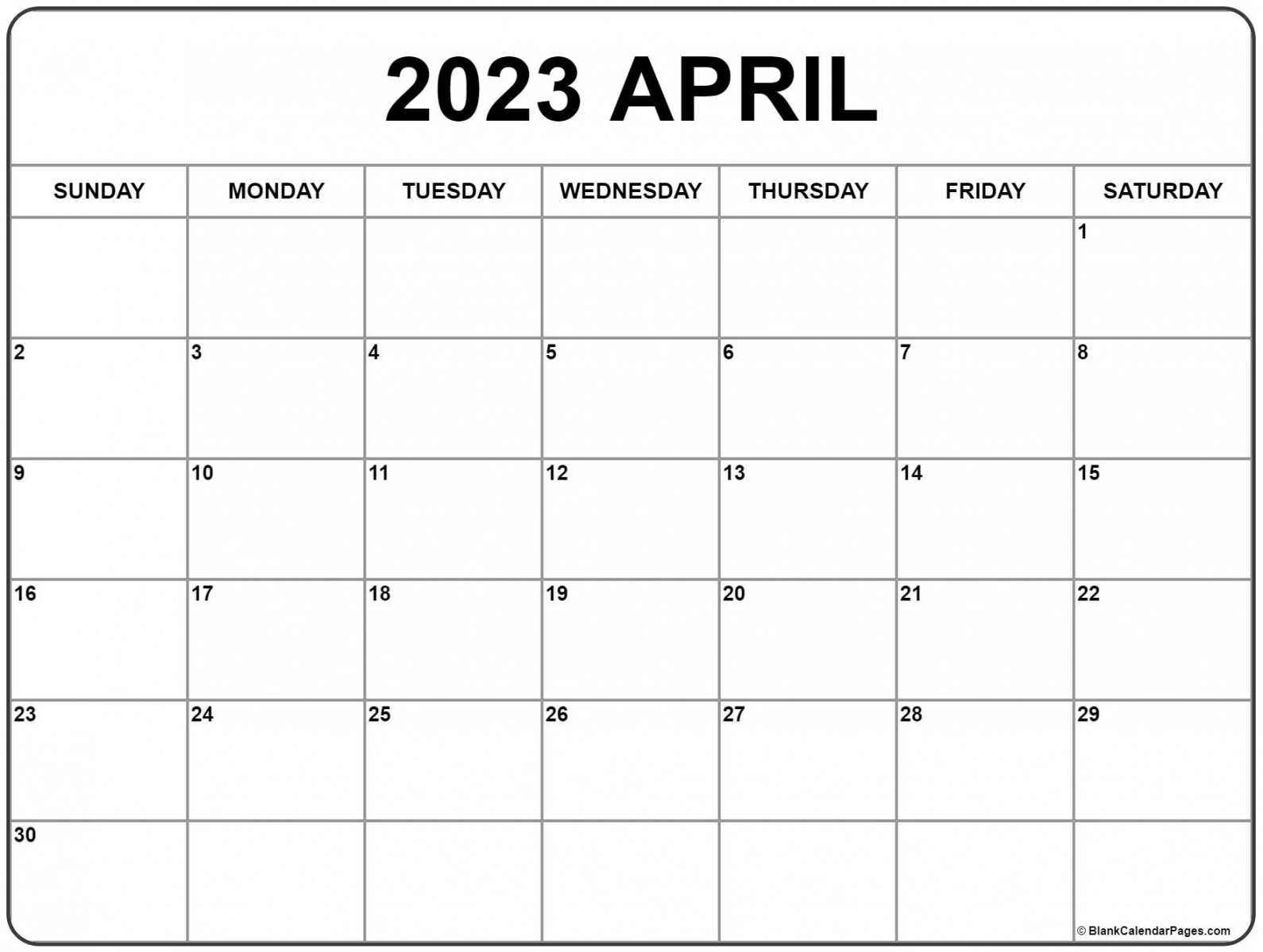 April 2023 Printable Calendar Free - Printable - April  calendar  free printable calendar