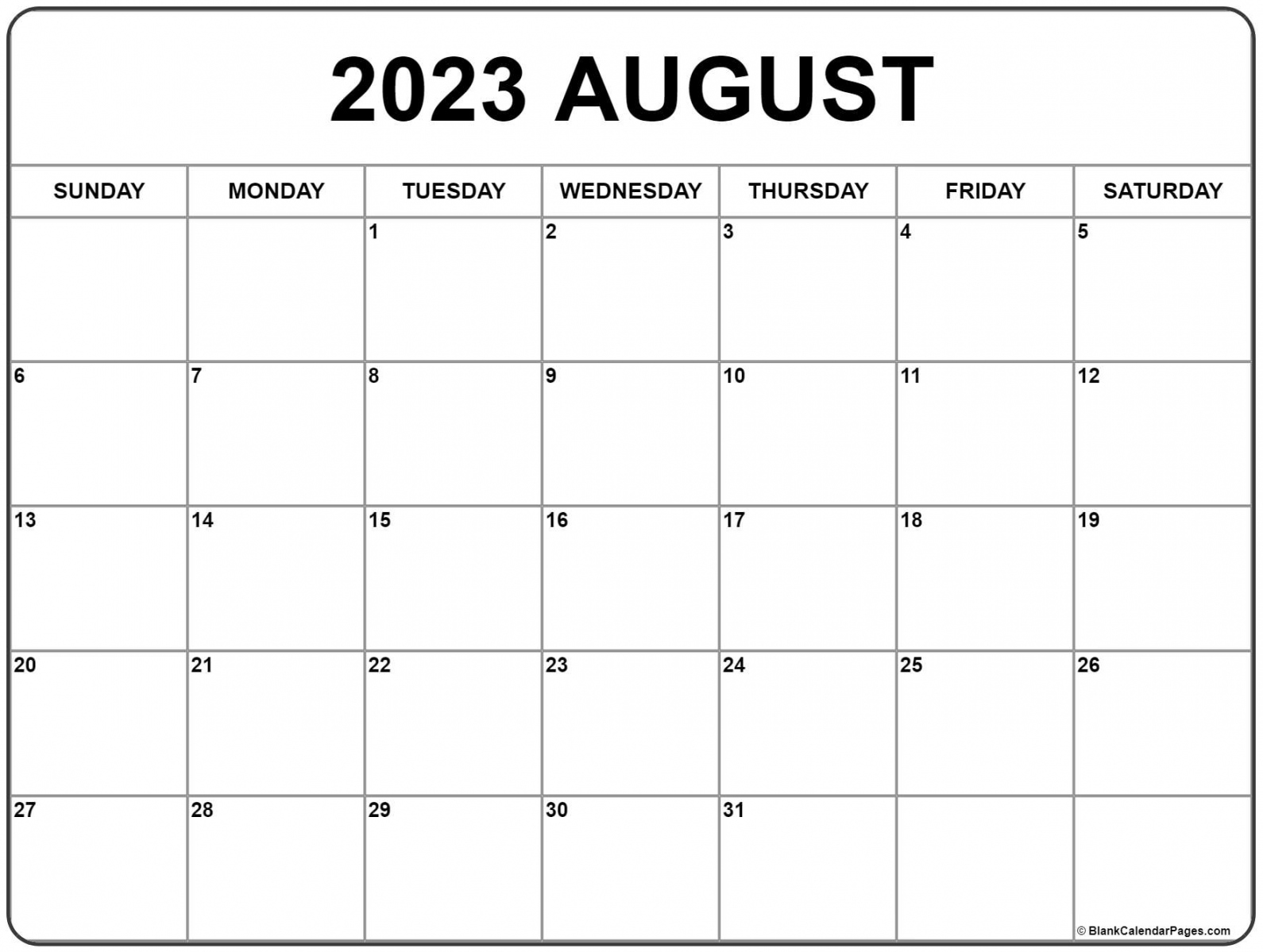 Free Printable August Calendar - Printable - August  calendar  free printable calendar