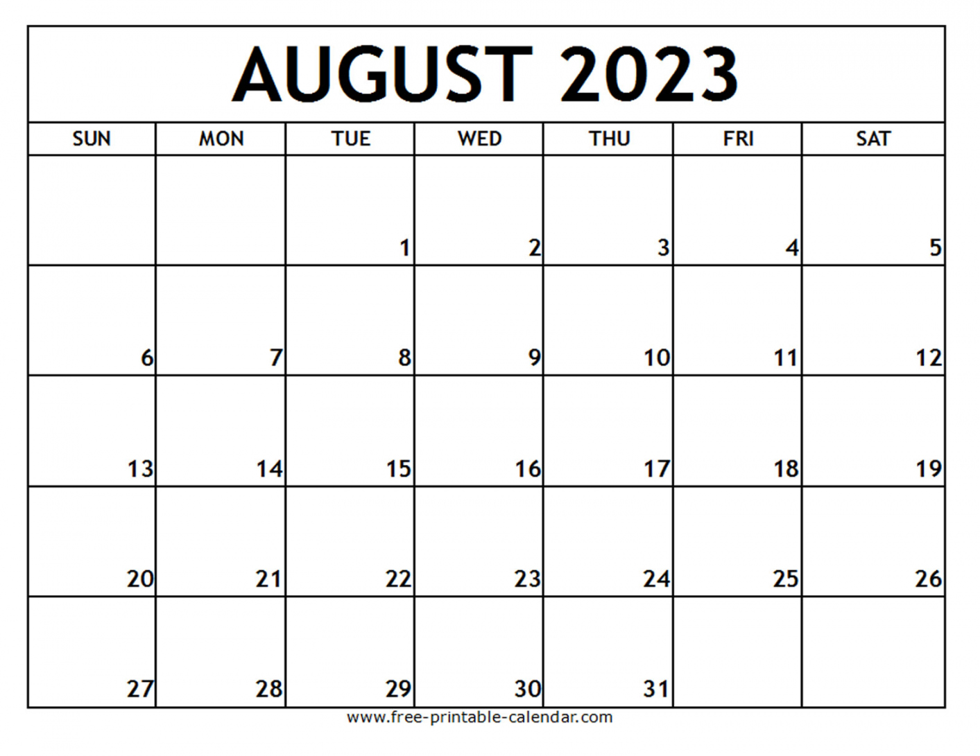 Free Printable August Calendar - Printable - August  Printable Calendar - Free-printable-calendar