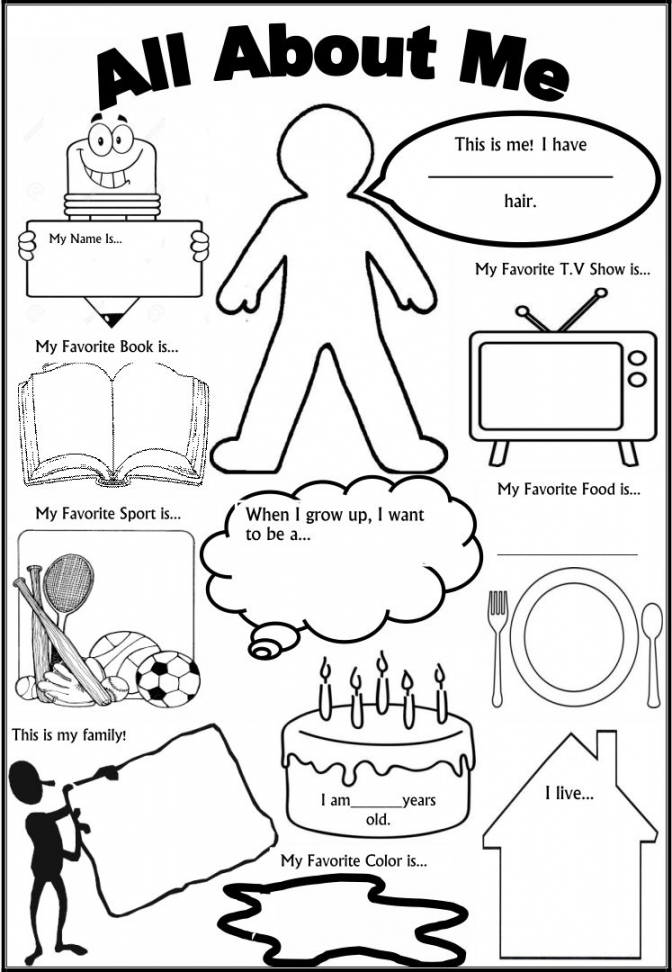 All About Me Free Printable - Printable -  Best All About Me Printable Template - printablee