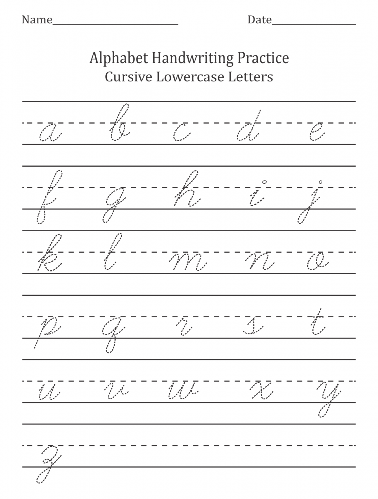 Free Printable Cursive Handwriting Worksheets - Printable -  Best Blank Cursive Worksheets Printable - printablee