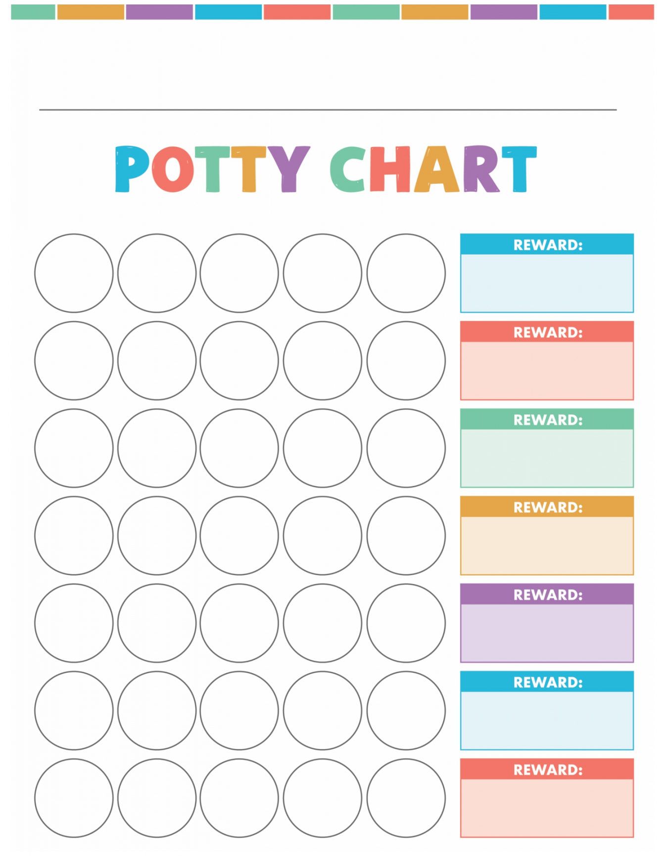 Free Printable Potty Charts - Printable -  Best Blank Weekly Potty Chart Printable Templates - printablee