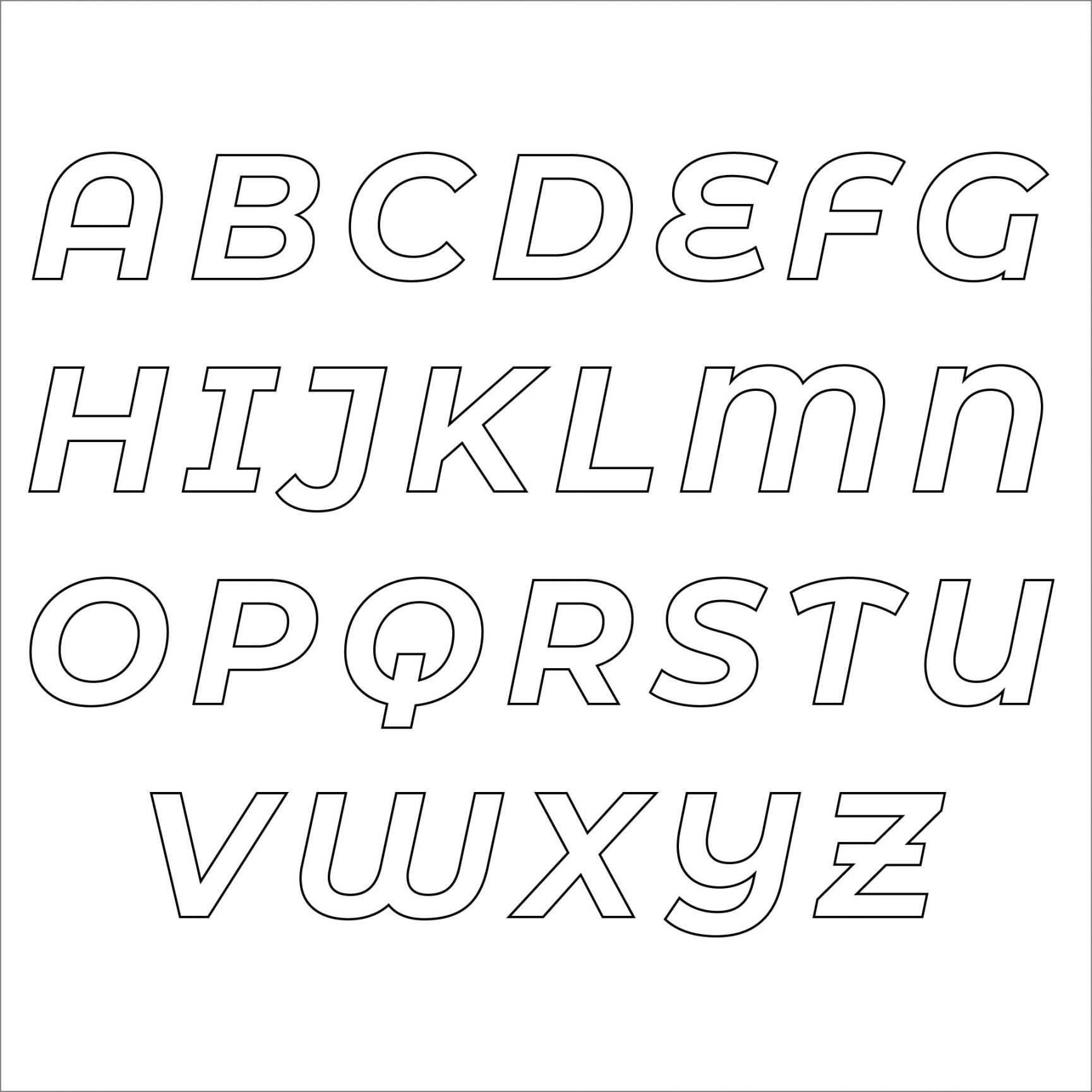 Free Printable Letter Stencils - Printable -  Best Free Printable Alphabet Stencil Letters Template