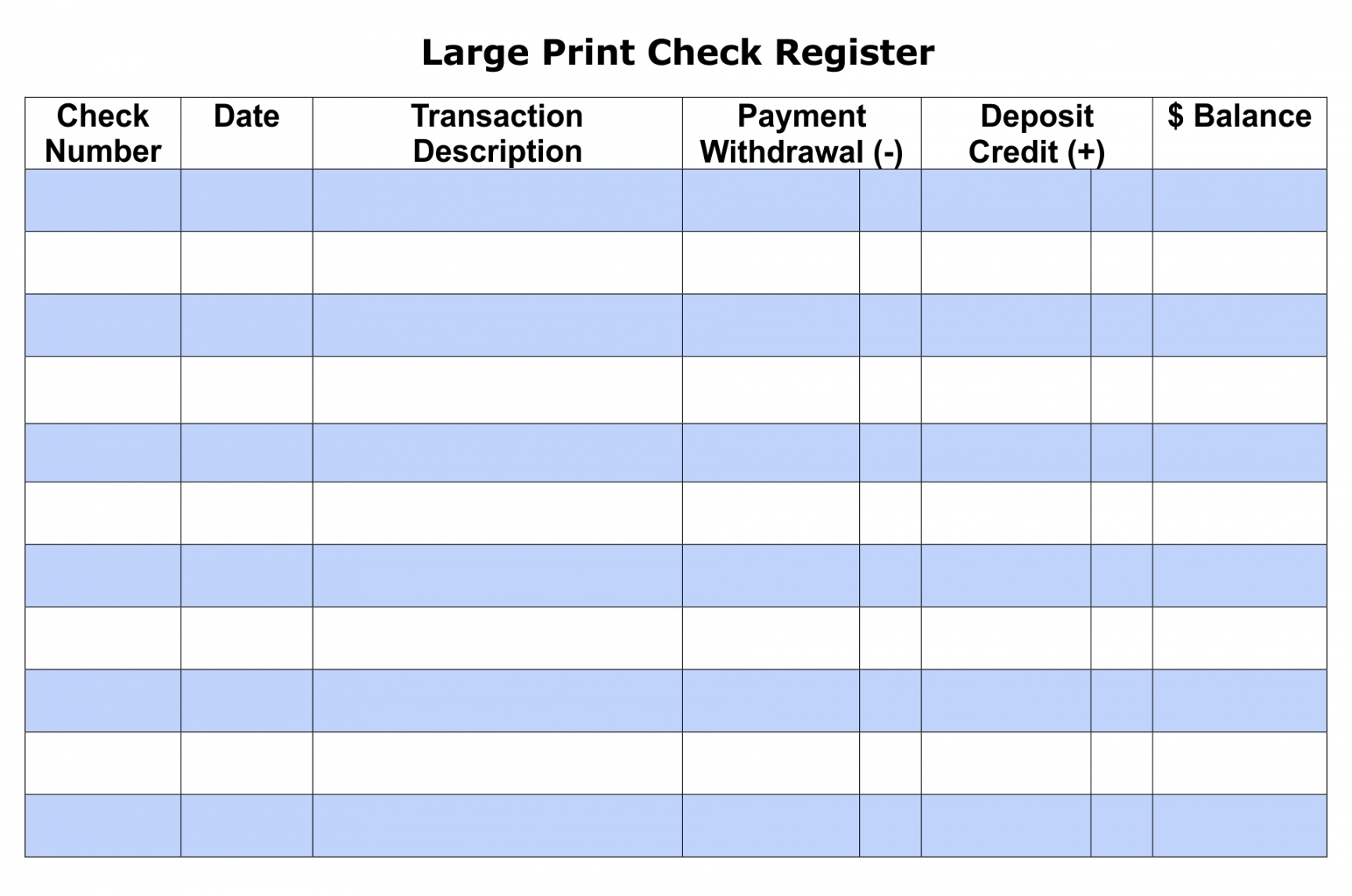 Free Printable Checkbook Register - Printable -  Best Free Printable Checkbook Register - printablee