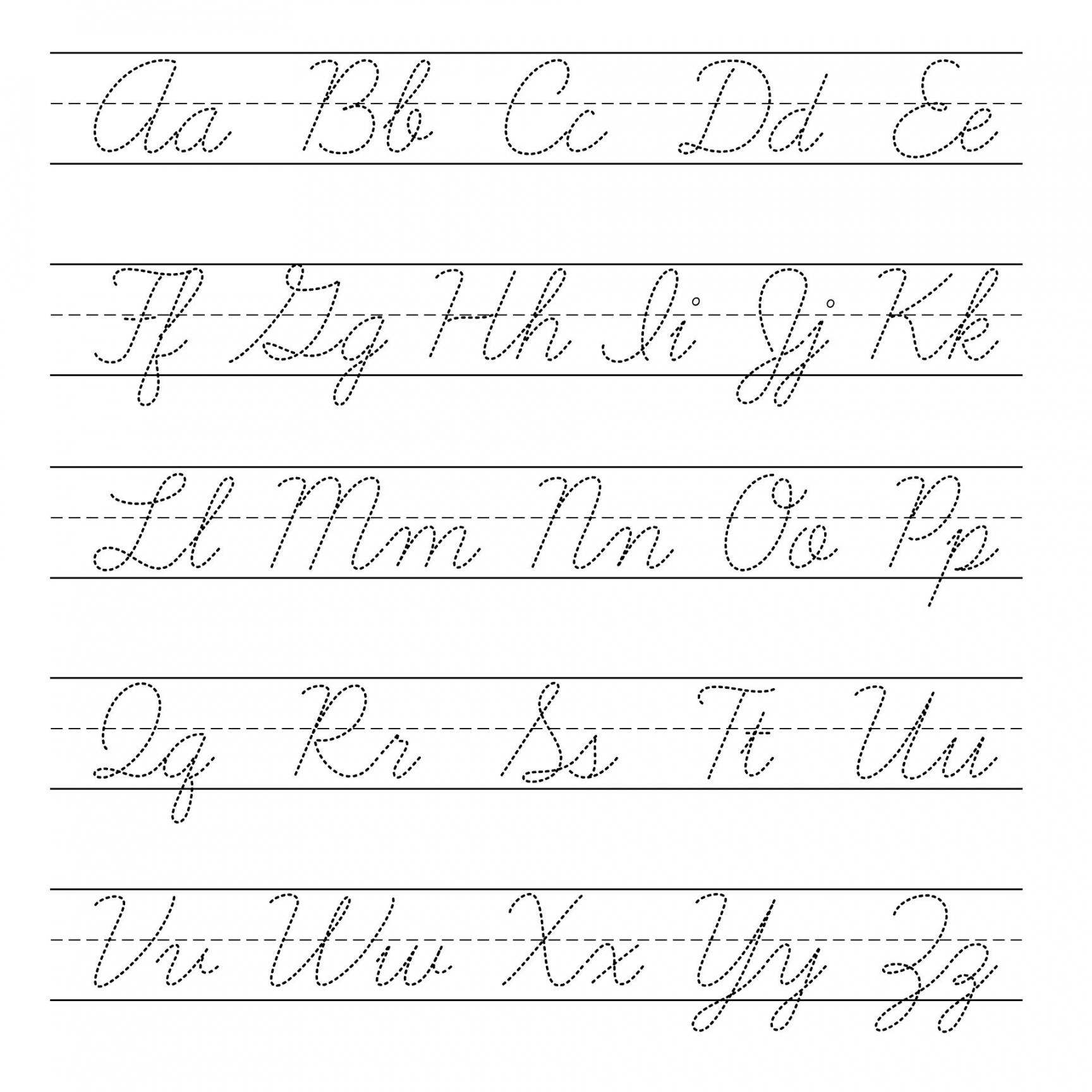 Free Printable Cursive Alphabet - Printable -  Best Free Printable Cursive Letters - printablee