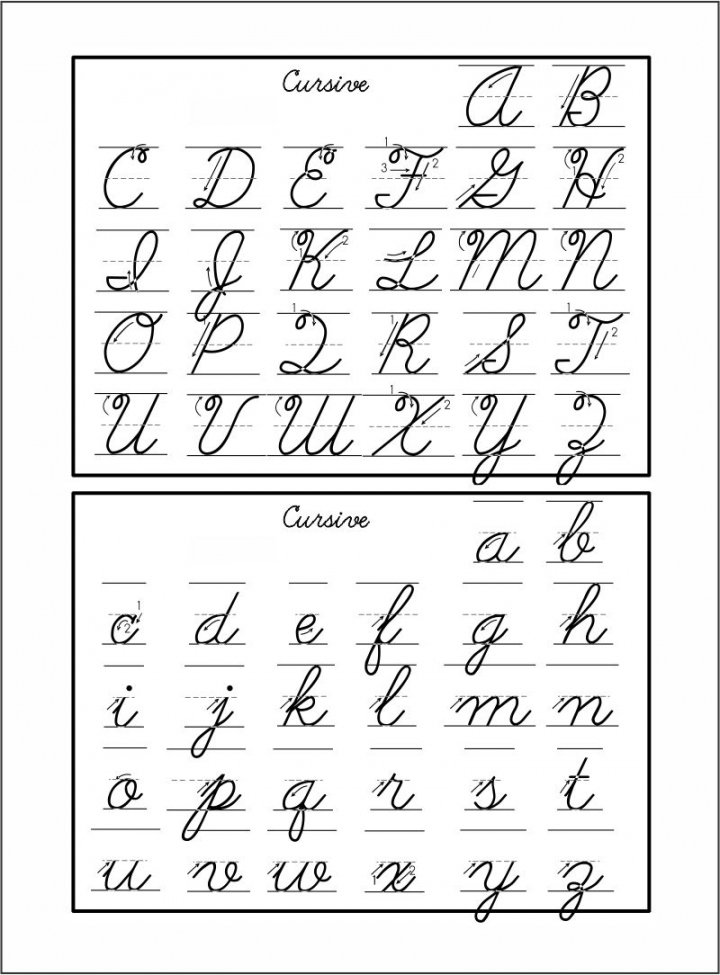 Free Printable Cursive Alphabet - Printable -  Best Free Printable Cursive Letters - printablee