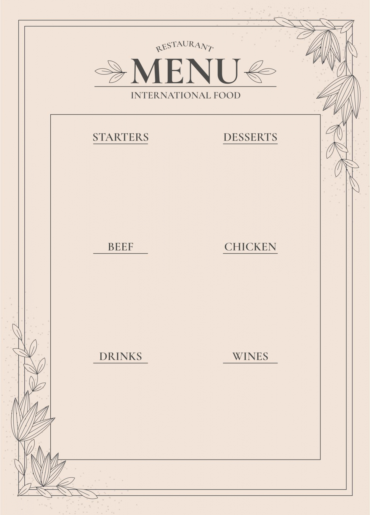 Free Printable Menu Templates - Printable -  Best Printable Blank Restaurant Menus  Menu restaurant, Menu