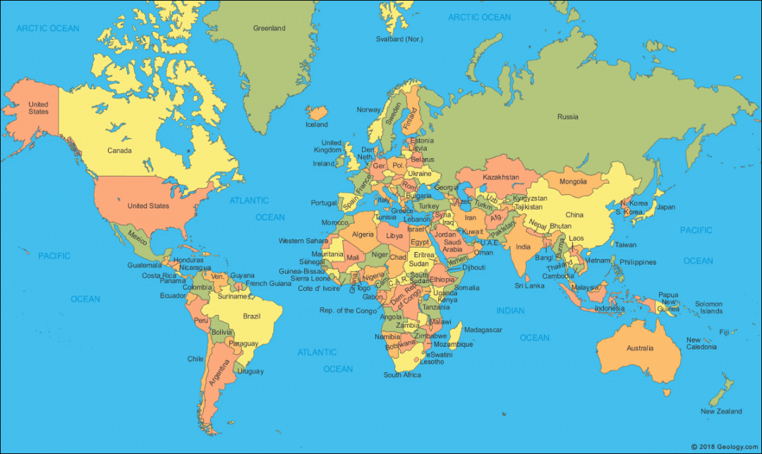 Free Printable World Map - Printable - Blank Printable World Map With Countries & Capitals