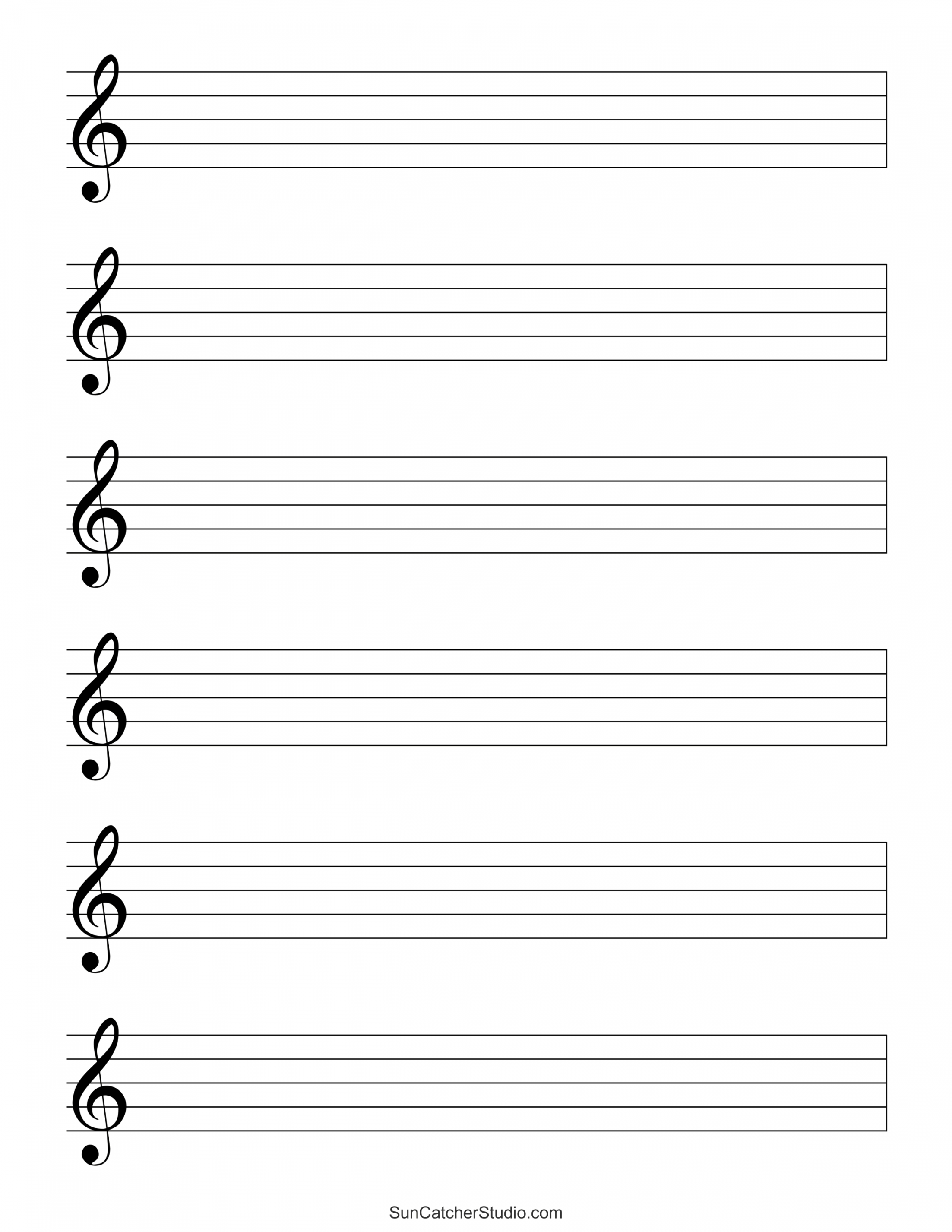 Free Printable Blank Sheet Music - Printable - Blank Sheet Music (Free Printable Staff Paper) – DIY Projects