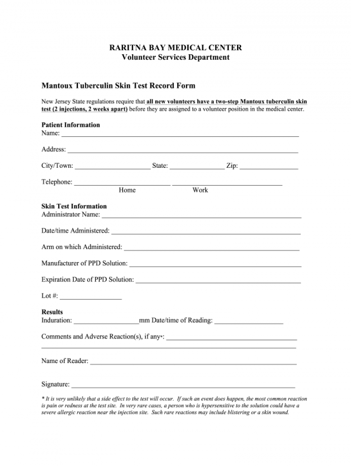 Blank Free Printable Tb Test Form - Printable - Blank tb test form: Fill out & sign online  DocHub
