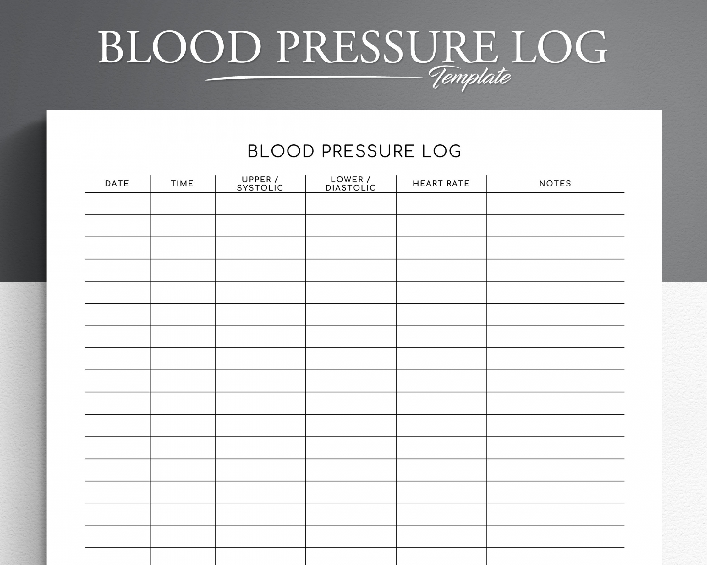 Blood Pressure Log Printable Free - Printable - Blood Pressure Log Editable Printable
