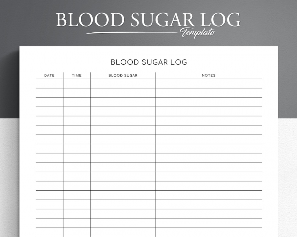 Large Print Free Printable Blood Sugar Log Sheet - Printable - Blood Sugar Log Printable