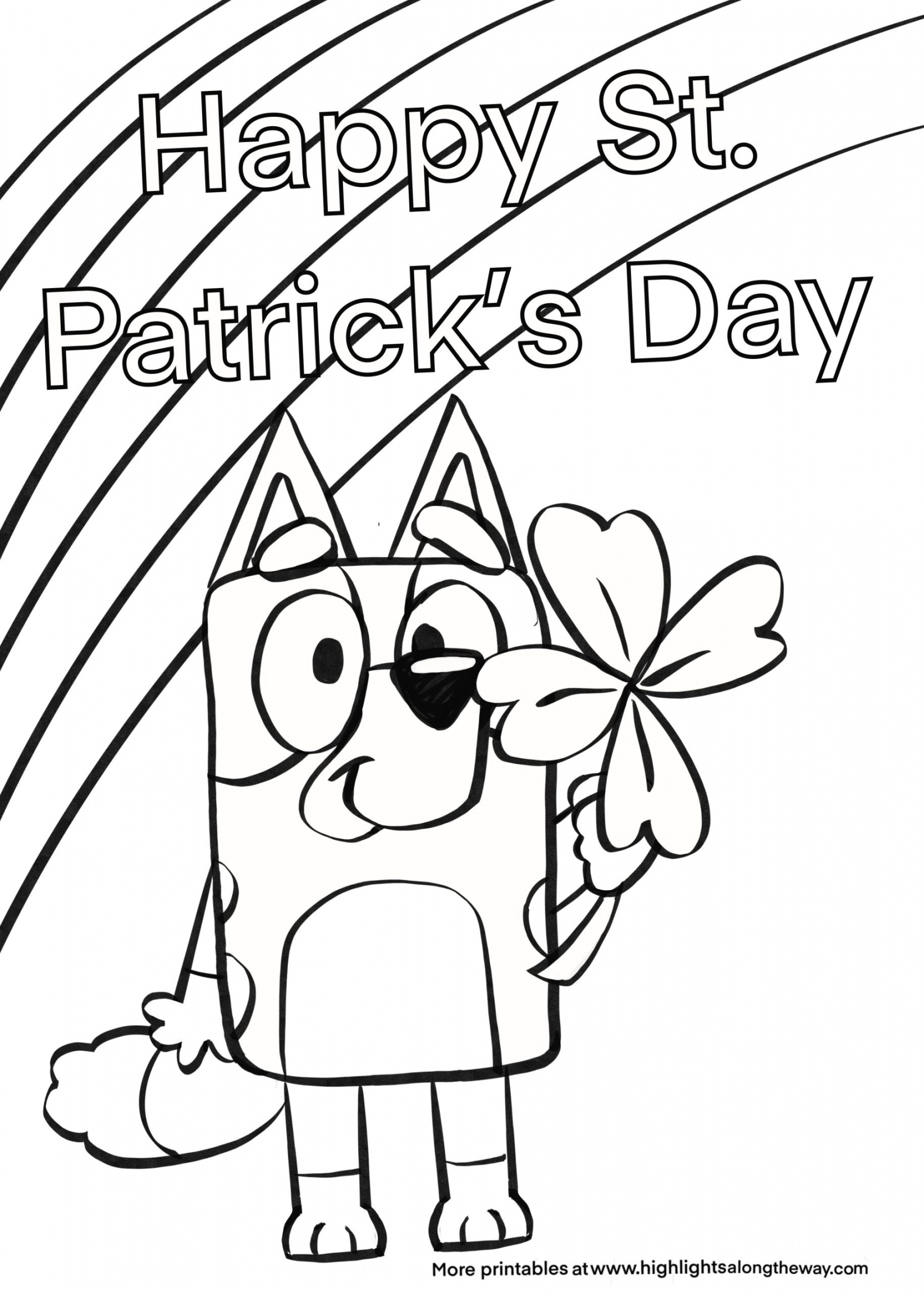 Free Printable St Patricks Day Coloring Pages - Printable - Bluey St