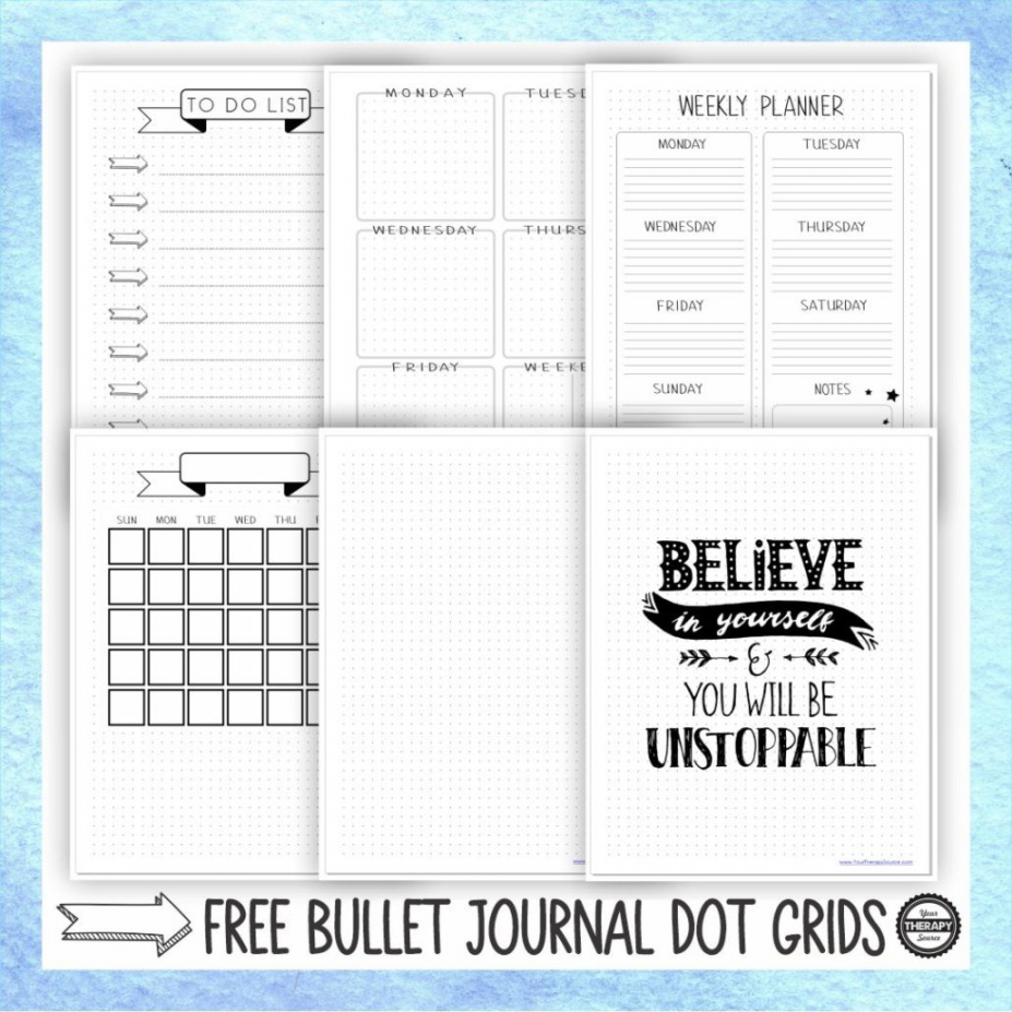 Free Bullet Journal Printables - Printable - Bullet Journal Dot Grid Printable Journal Pages - FREE - Your