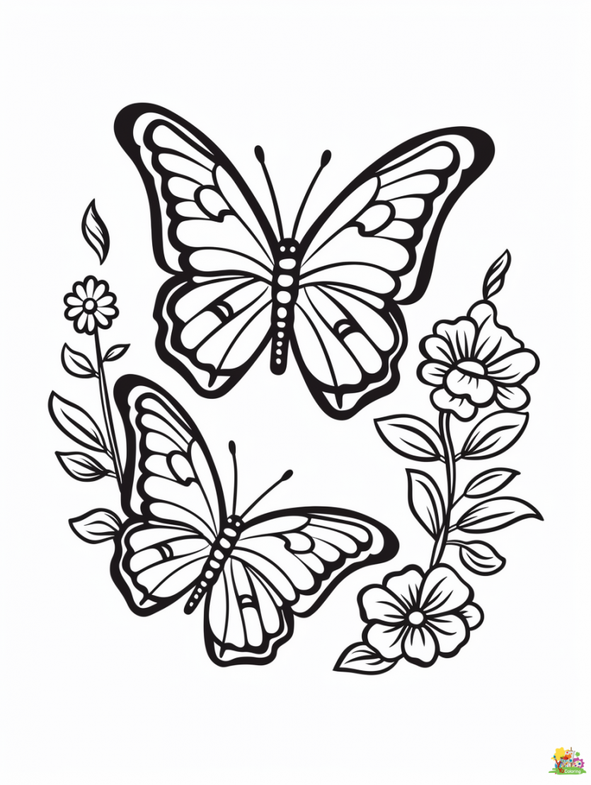 Butterfly Coloring Pages Free Printable - Printable - Butterfly Coloring Pages: Free Printable Sheets for Kids