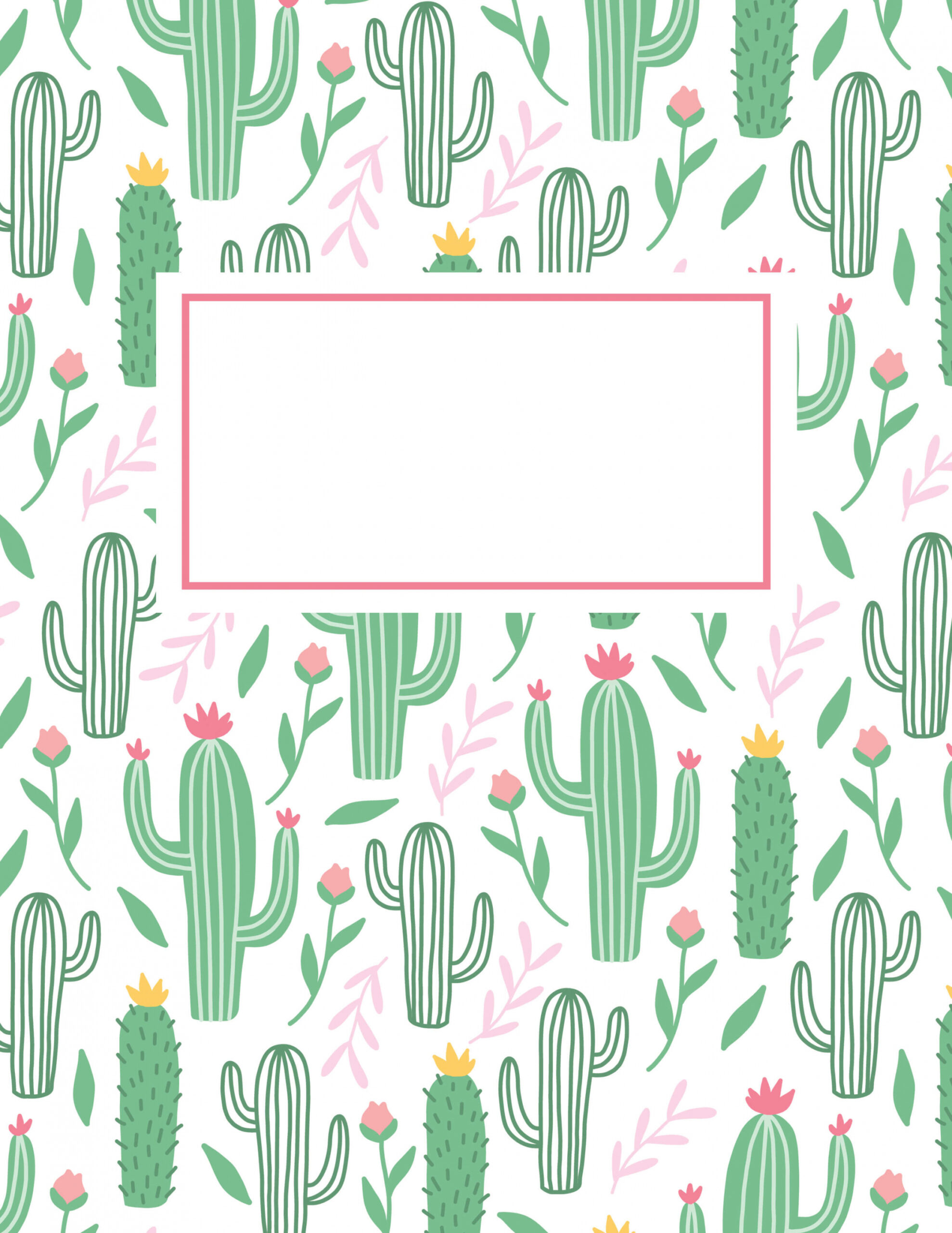 Printable Free Binder Covers - Printable - Cactus Printable Binder Cover - Chicfetti