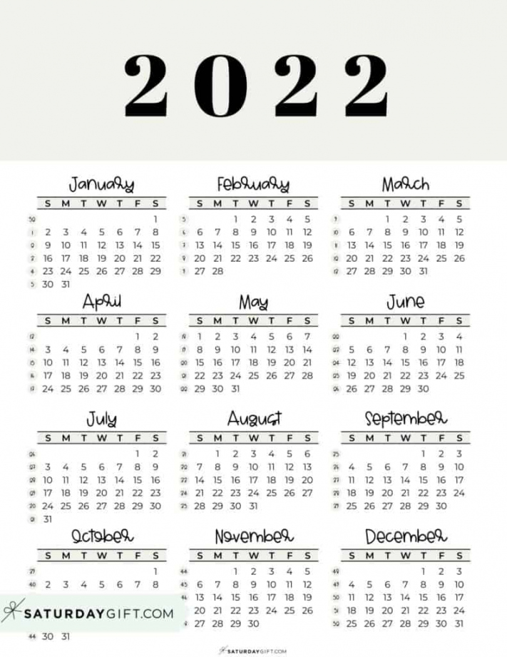 Printable Yearly Calendar Free - Printable -  Calendar Printable - Cute & Free  Yearly Calendar Templates