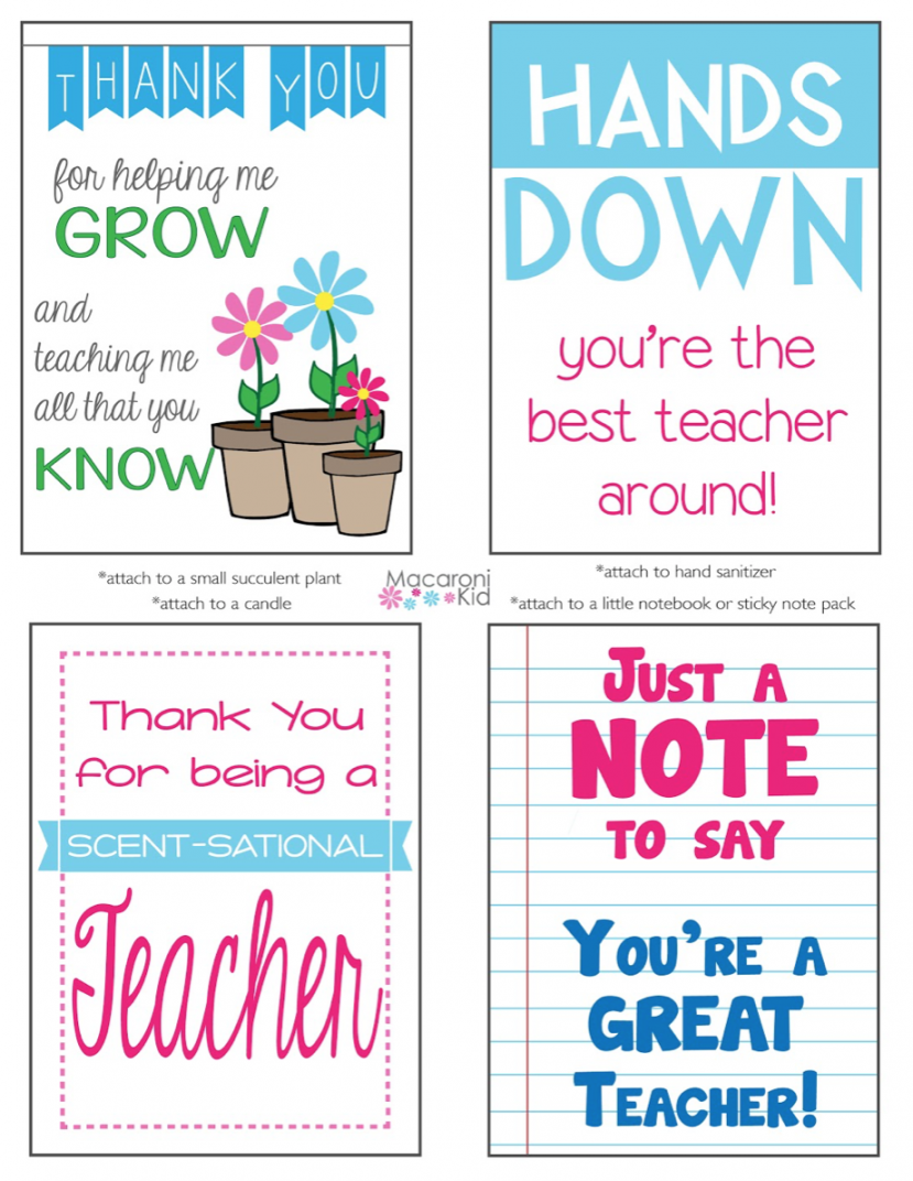 Free Printables Teacher Appreciation - Printable - Celebrate Teacher Appreciation Week with these Free Printables