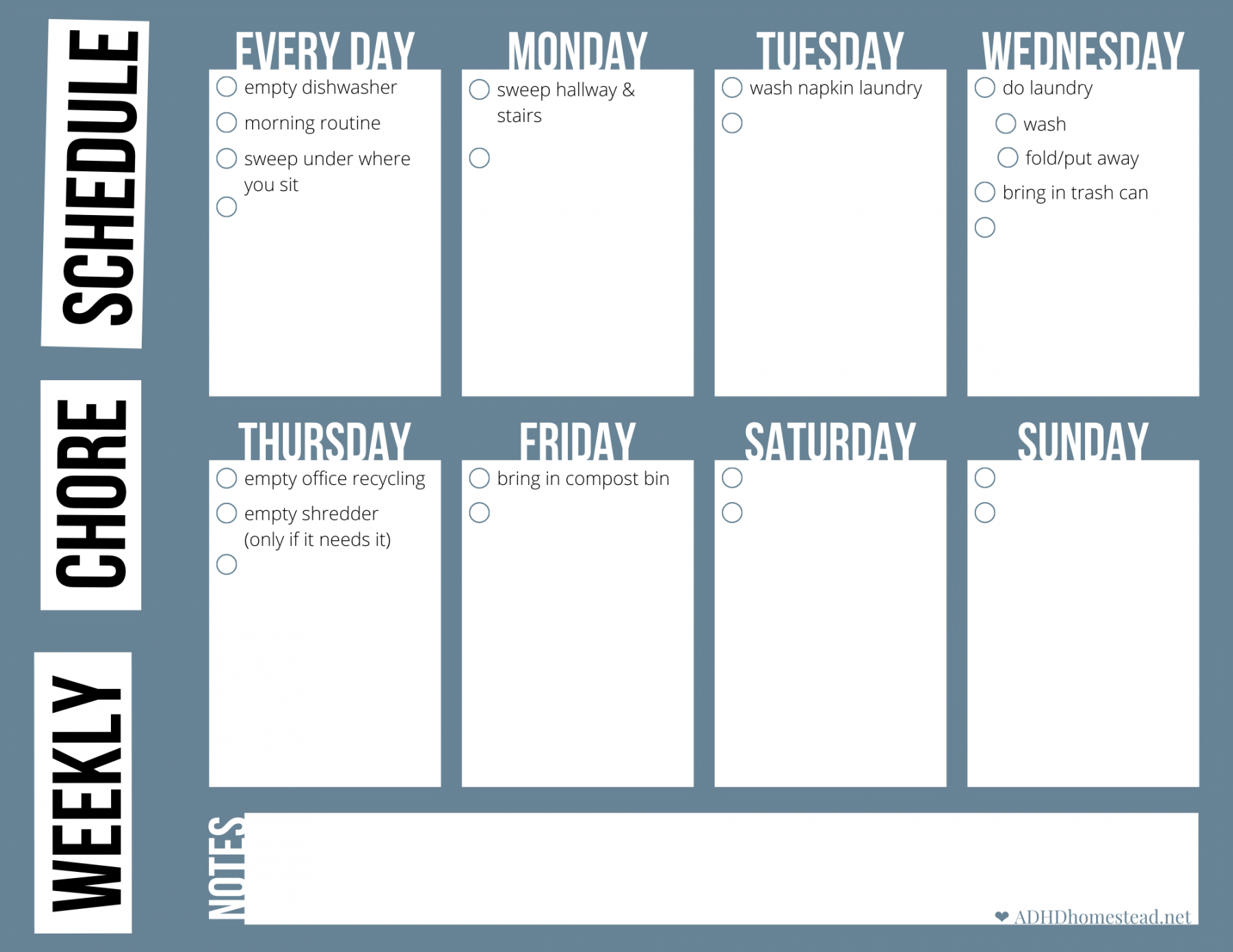 Free Printable Adhd Routine Charts - Printable - Chore Schedule Template (Printable)