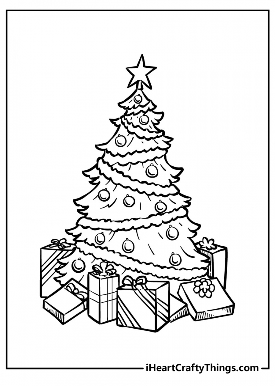 Free Printable Christmas Tree Coloring Pages - Printable - Christmas Tree Coloring Pages (Updated )