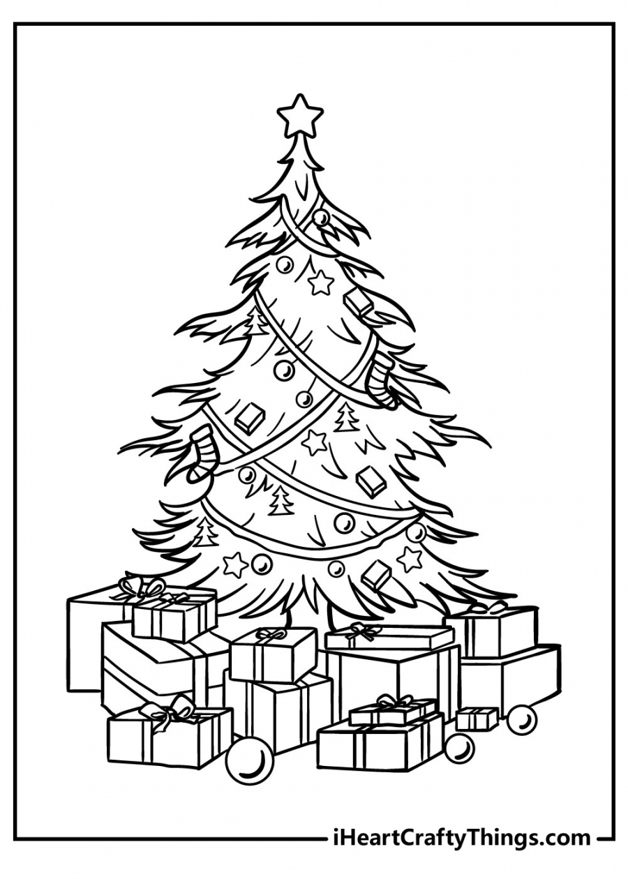 Free Printable Christmas Tree Coloring Pages - Printable - Christmas Tree Coloring Pages (Updated )
