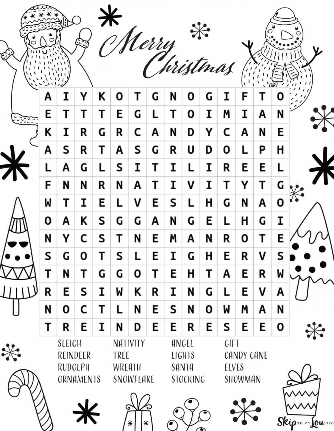Free Christmas Word Search Printable - Printable - Christmas Word Search  Skip To My Lou