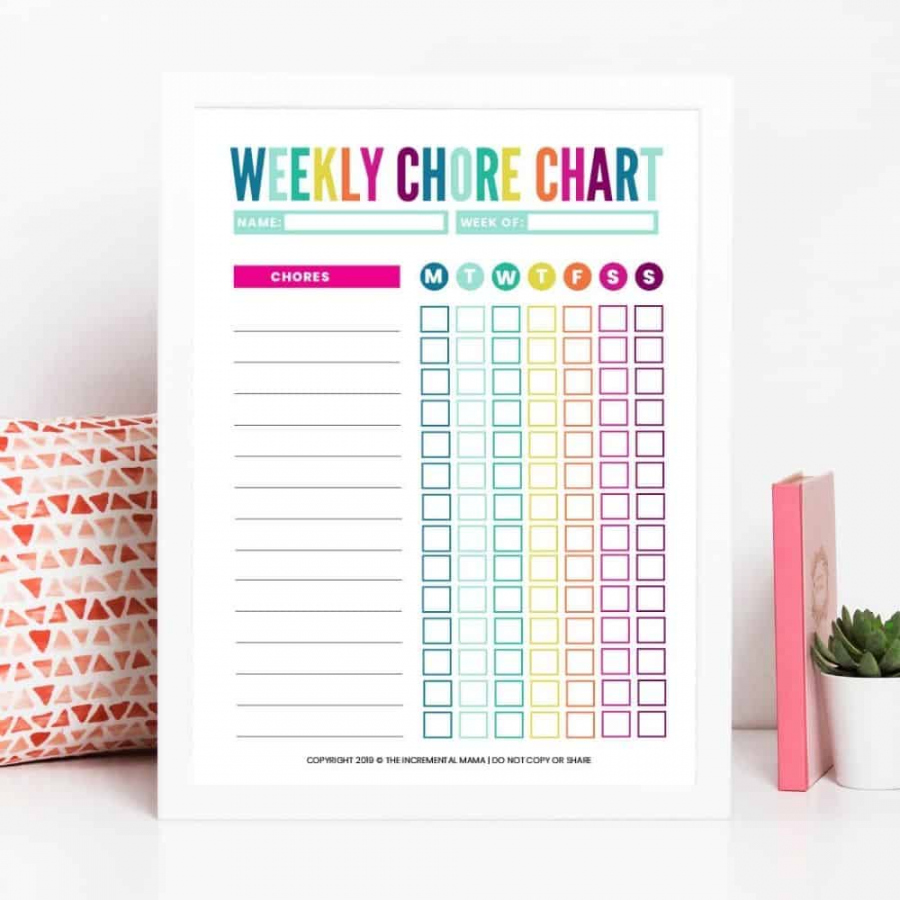 Customizable Free Printable Chore Charts - Printable - Cute & Colorful Free Customizable Chore Chart Printable - The