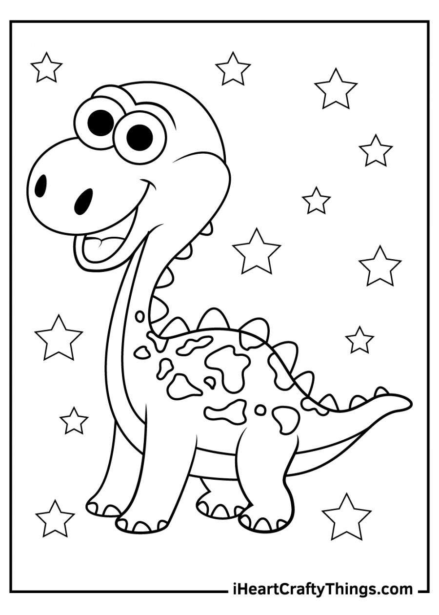 Dinosaur Coloring Pages Free Printable - Printable - Cute Dinosaurs Coloring Pages (Updated )