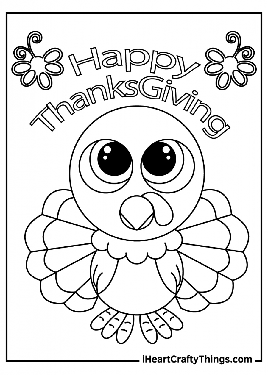 Free Printable Turkey Coloring Pages - Printable - Cute Thanksgiving Turkey Coloring Pages (Updated )