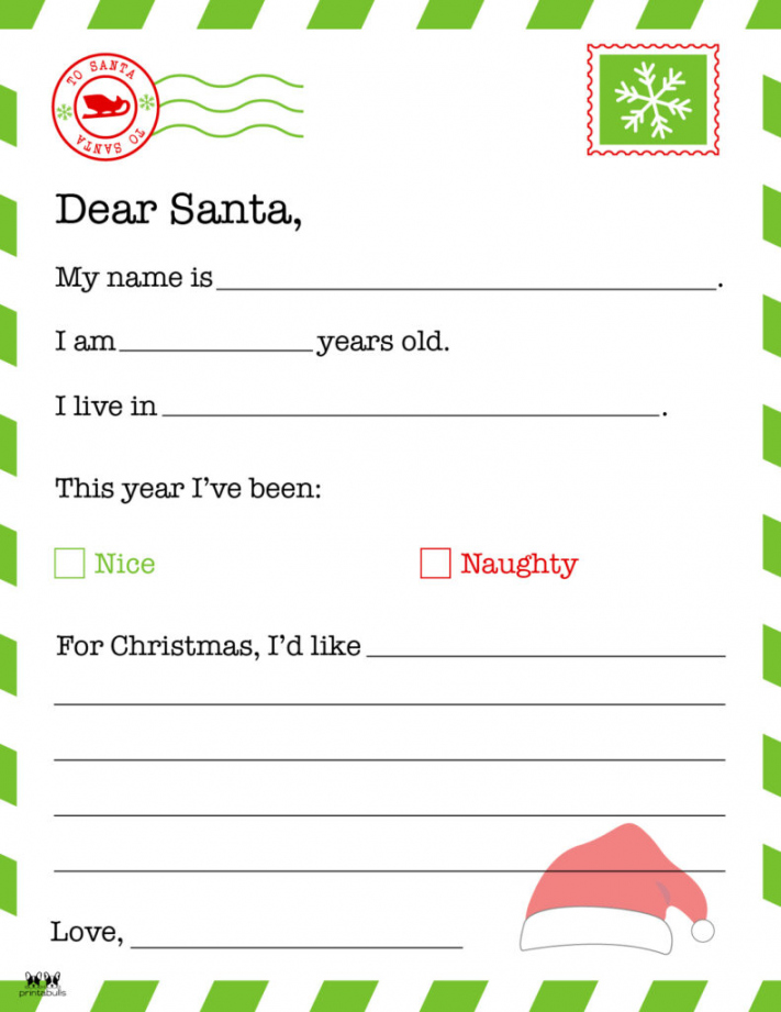 Santa Letter Template Free Printable - Printable - Dear Santa Letter Printables - FREE  Printabulls