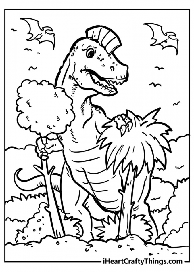 Free Dinosaur Coloring Pages Printable - Printable - Dinosaur Coloring Pages - Fearsome Fun And % Free ()