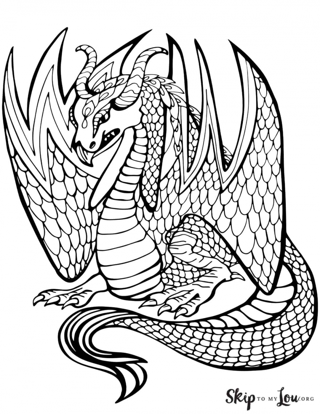 Free Printable Dragon Coloring Pages - Printable - Dragon Coloring Pages  Skip To My Lou