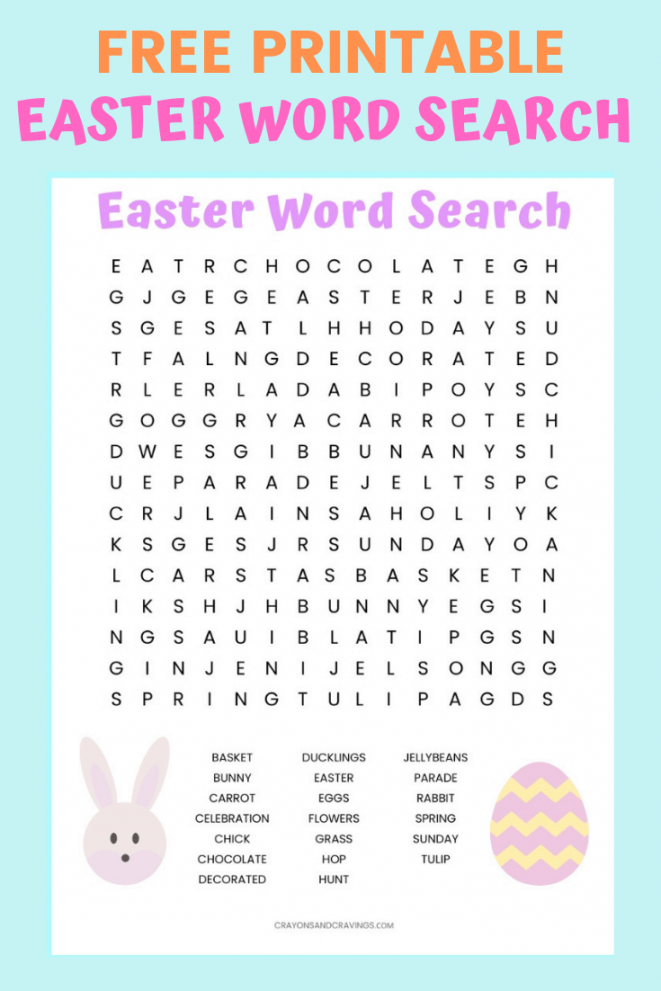 Free Printable Easter Word Search - Printable - Easter Word Search (Free Printable PDF for Kids)