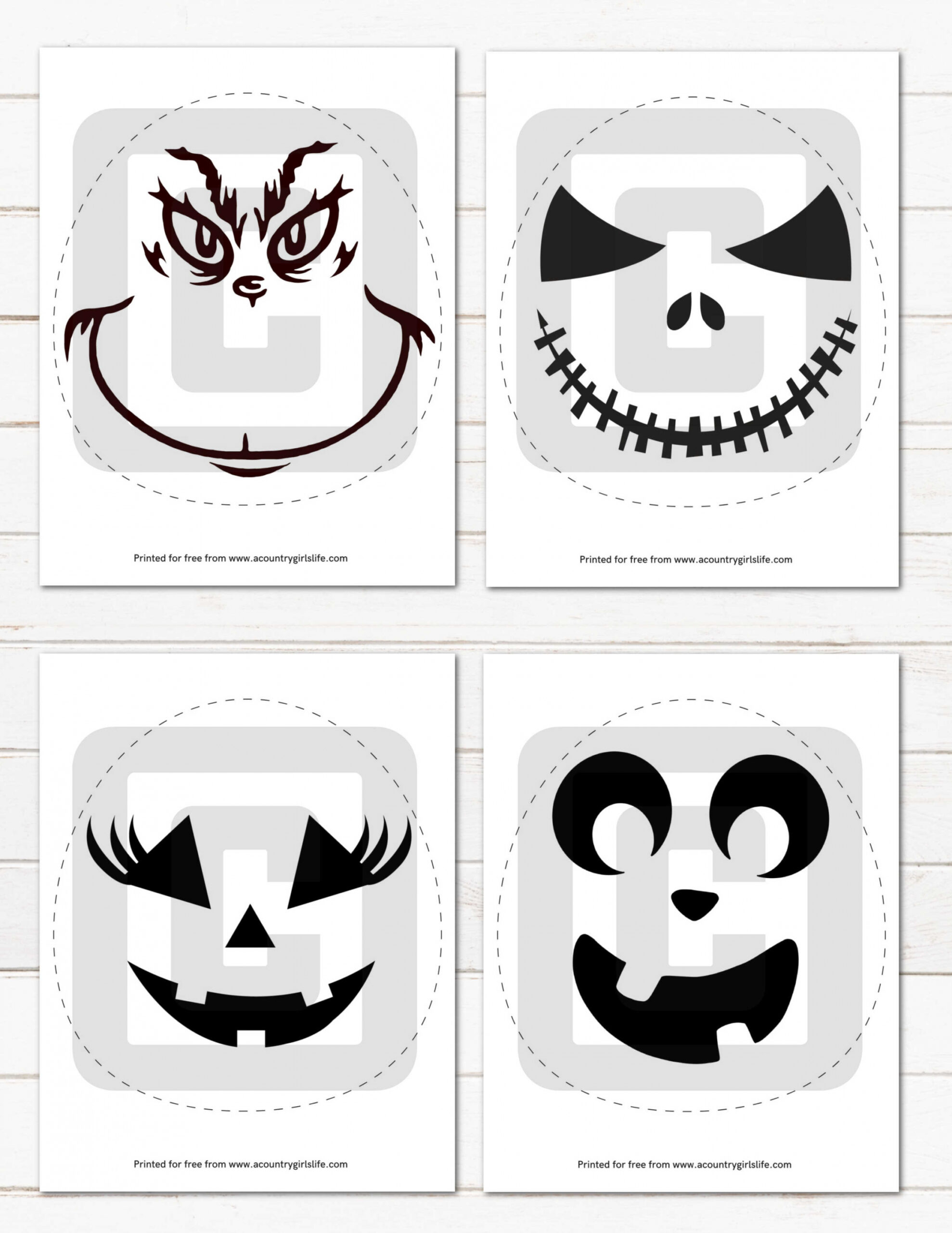 Printable Pumpkin Carving Templates Free - Printable - + EASY FREE Printable Pumpkin Carving Stencils! - A Country