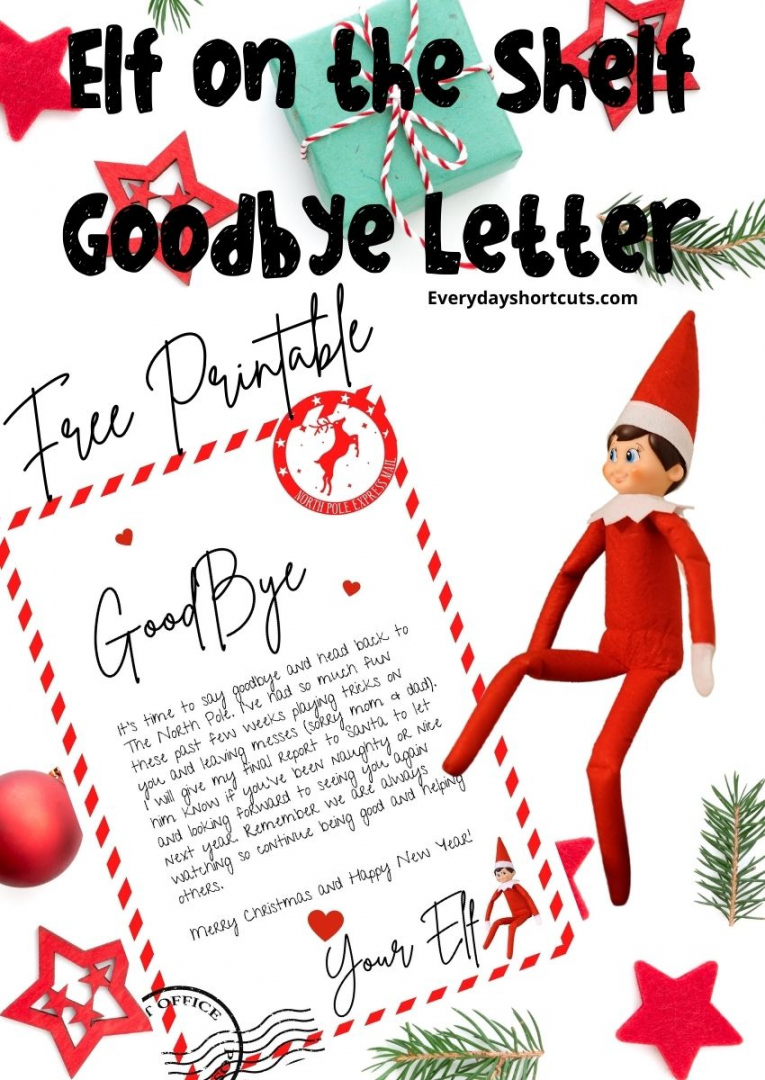 Elf On The Shelf Goodbye Letter Free Printable - Printable - Elf on the Shelf Goodbye Letter FREE Printable - Everyday Shortcuts