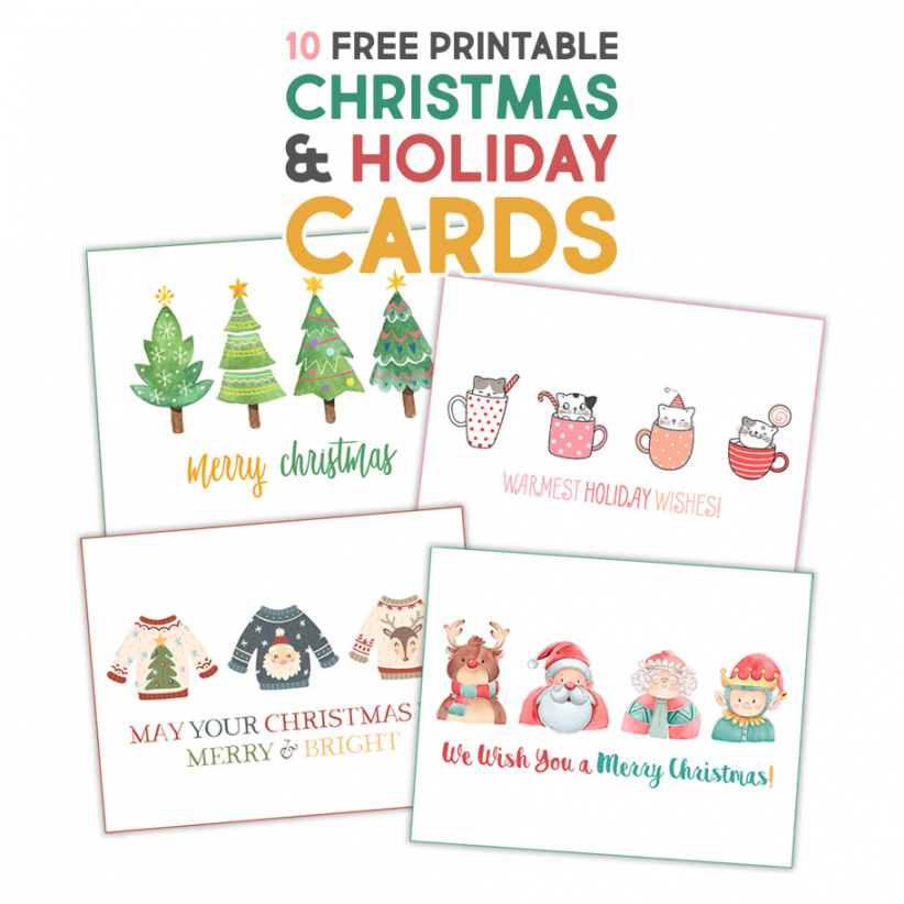 Printable Christmas Cards For Free - Printable - Fabulous Free Printable Christmas & Holiday Cards - The Cottage Market