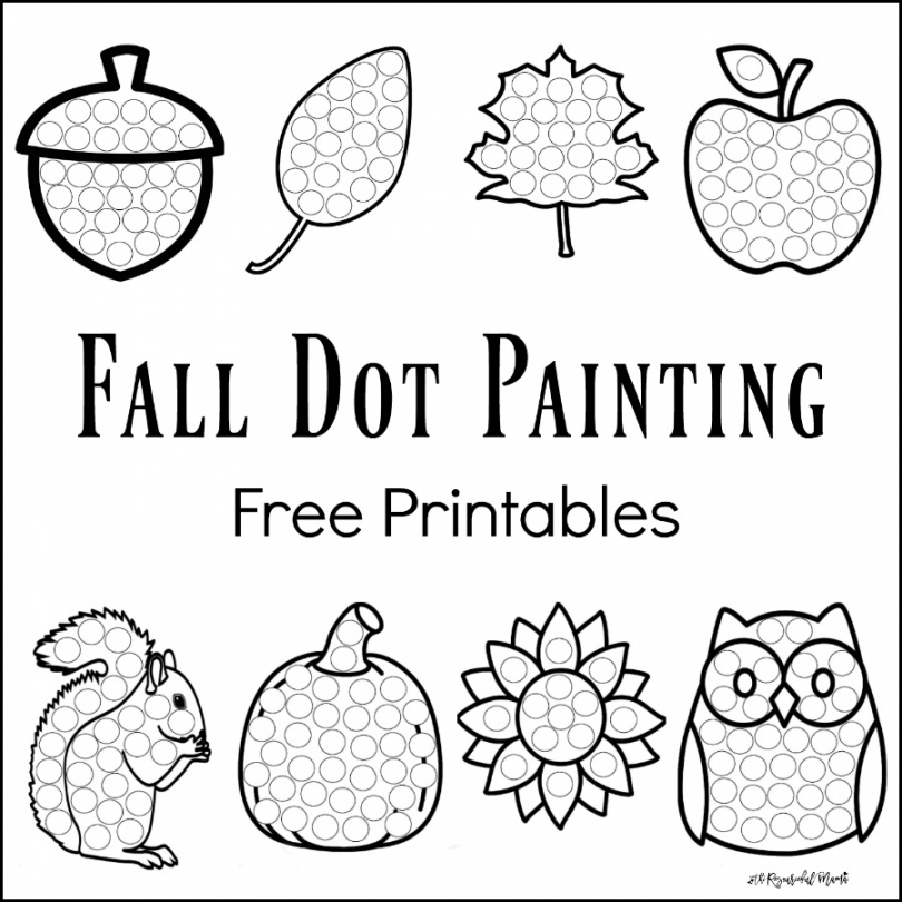 Free Dot Art Printables - Printable - Fall Dot Painting Free Printables - The Resourceful Mama