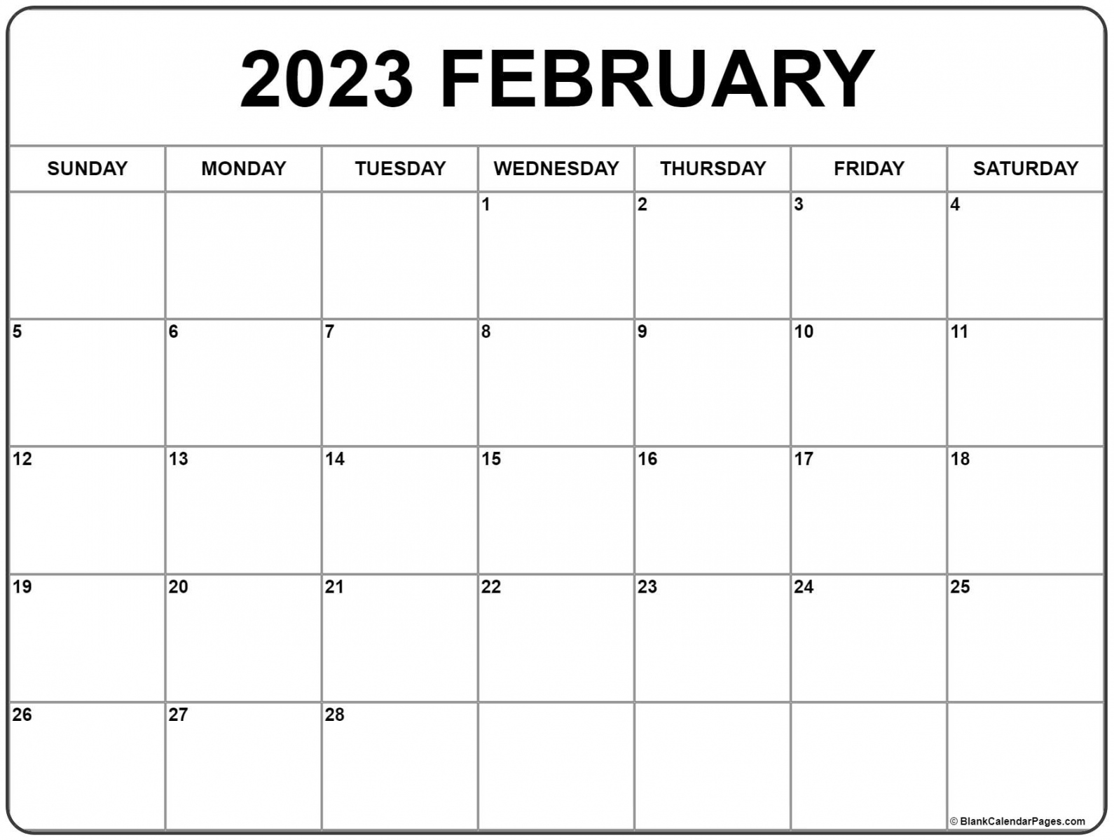 Free Printable Calendar February 2023 - Printable - February  calendar  free printable calendar