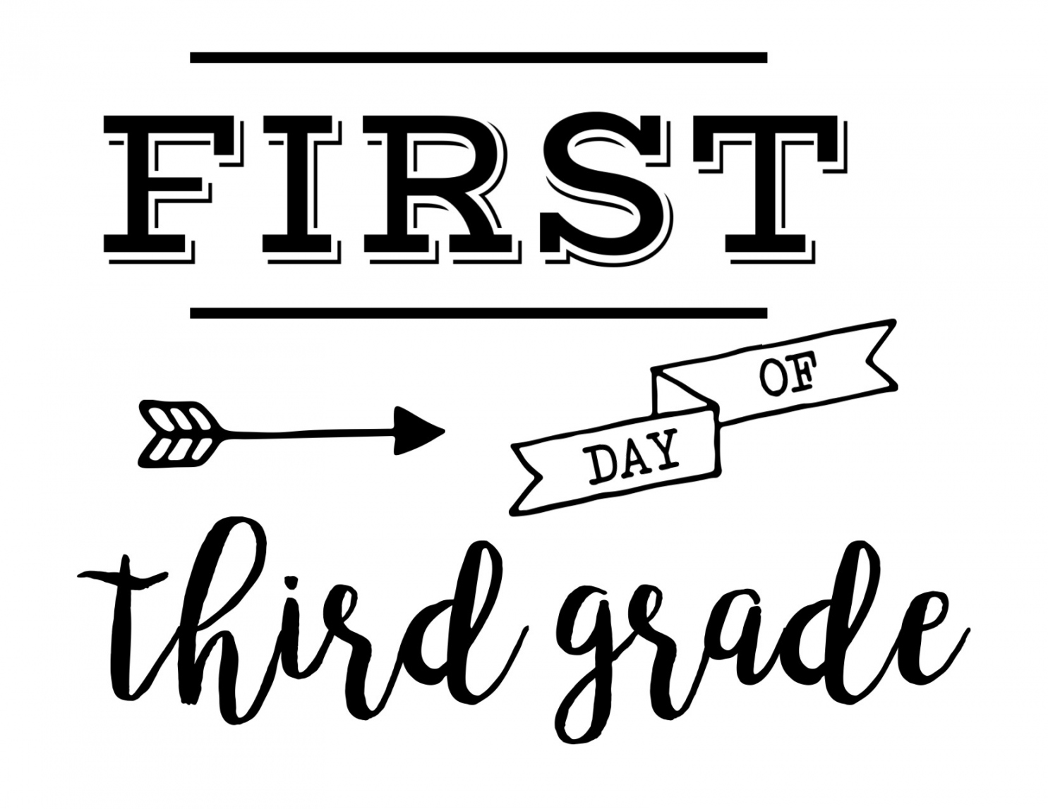 First Day of 3rd Grade Free Printable - Printable - First Day of School Sign Free Printable - Paper Trail Design
