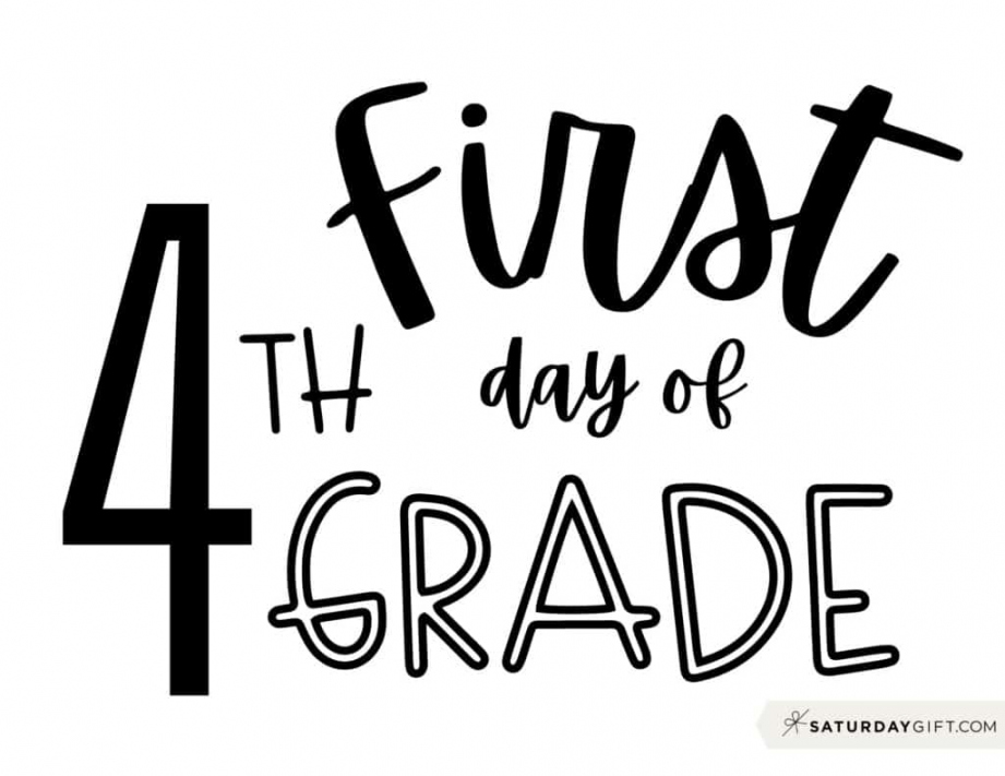 First Day of 4th Grade Free Printable - Printable - First Day of School Sign Printable - Cute & Free Printable Designs