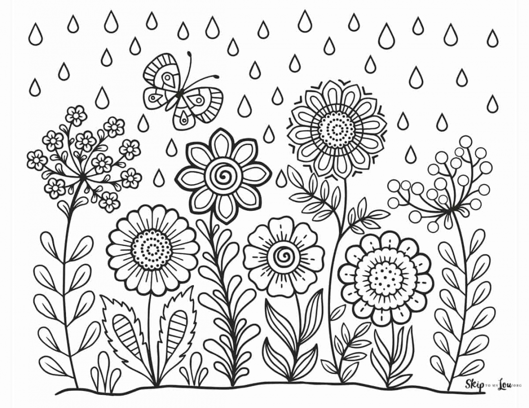 Flower Free Printable Coloring Pages - Printable - Flower Coloring Pages  Skip To My Lou