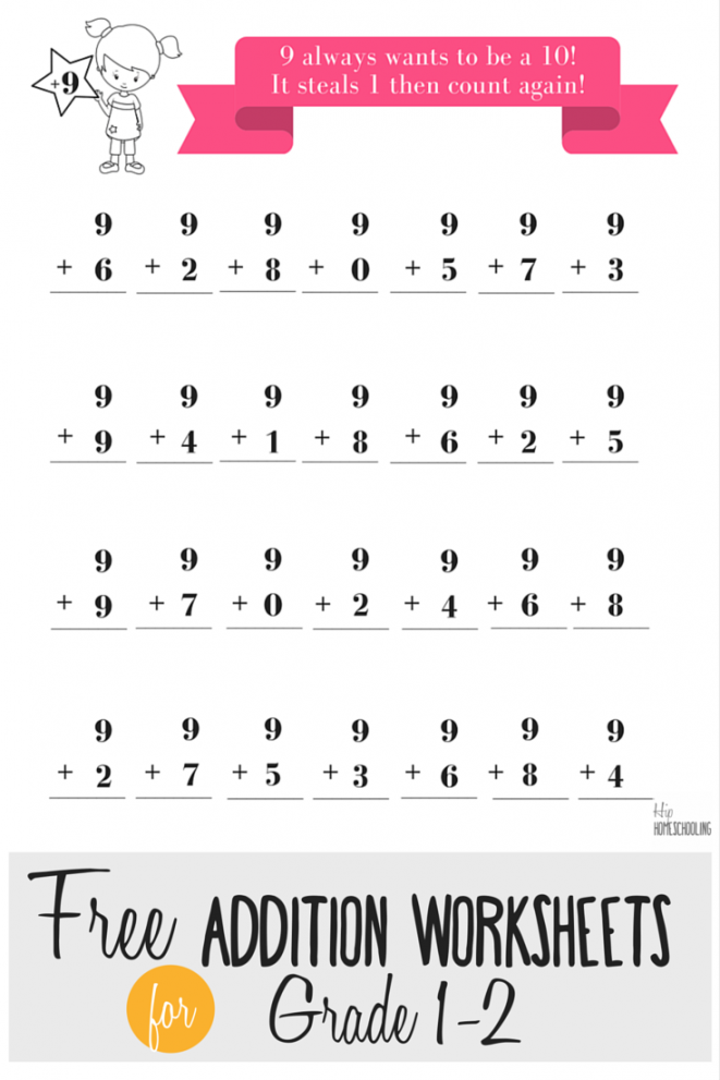 Free Math Printable Worksheets - Printable - Free Addition Worksheets for Grades  and