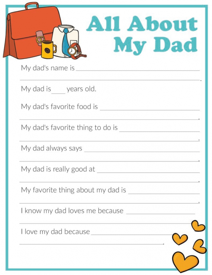 All About My Dad Free Printable - Printable -  Free "All About My Dad" Printables - Freebie Finding Mom