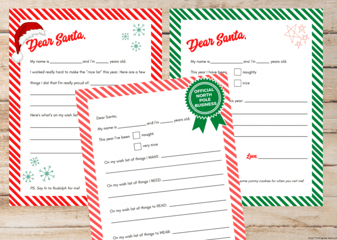 Free Printable Letters To Santa - Printable -  Free & Cute Letter to Santa Printable Templates
