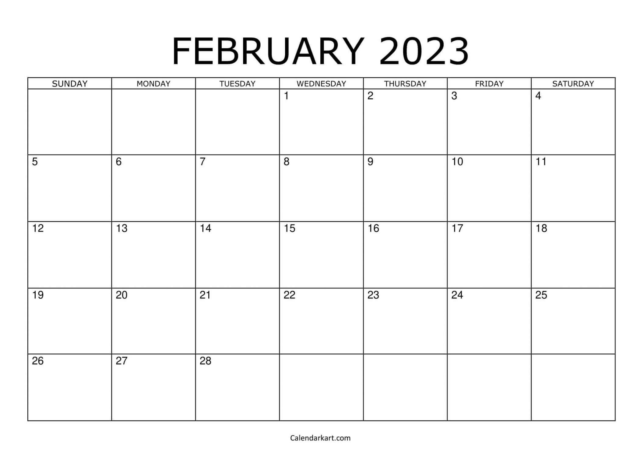Free February Printable Calendar - Printable - Free & Cute printable February  Calendar - CalendarKart