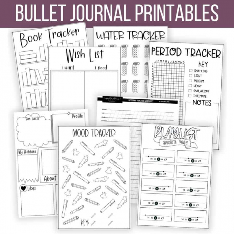 Free Bullet Journal Printables - Printable - + FREE Bullet Journal Printables  Masha Plans