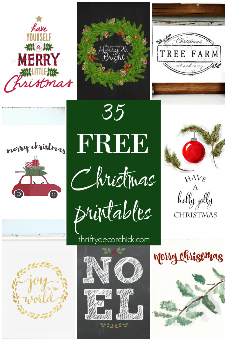 Free Printable Christmas Images - Printable -  FREE Christmas Printables to Deck Your Halls  Thrifty Decor