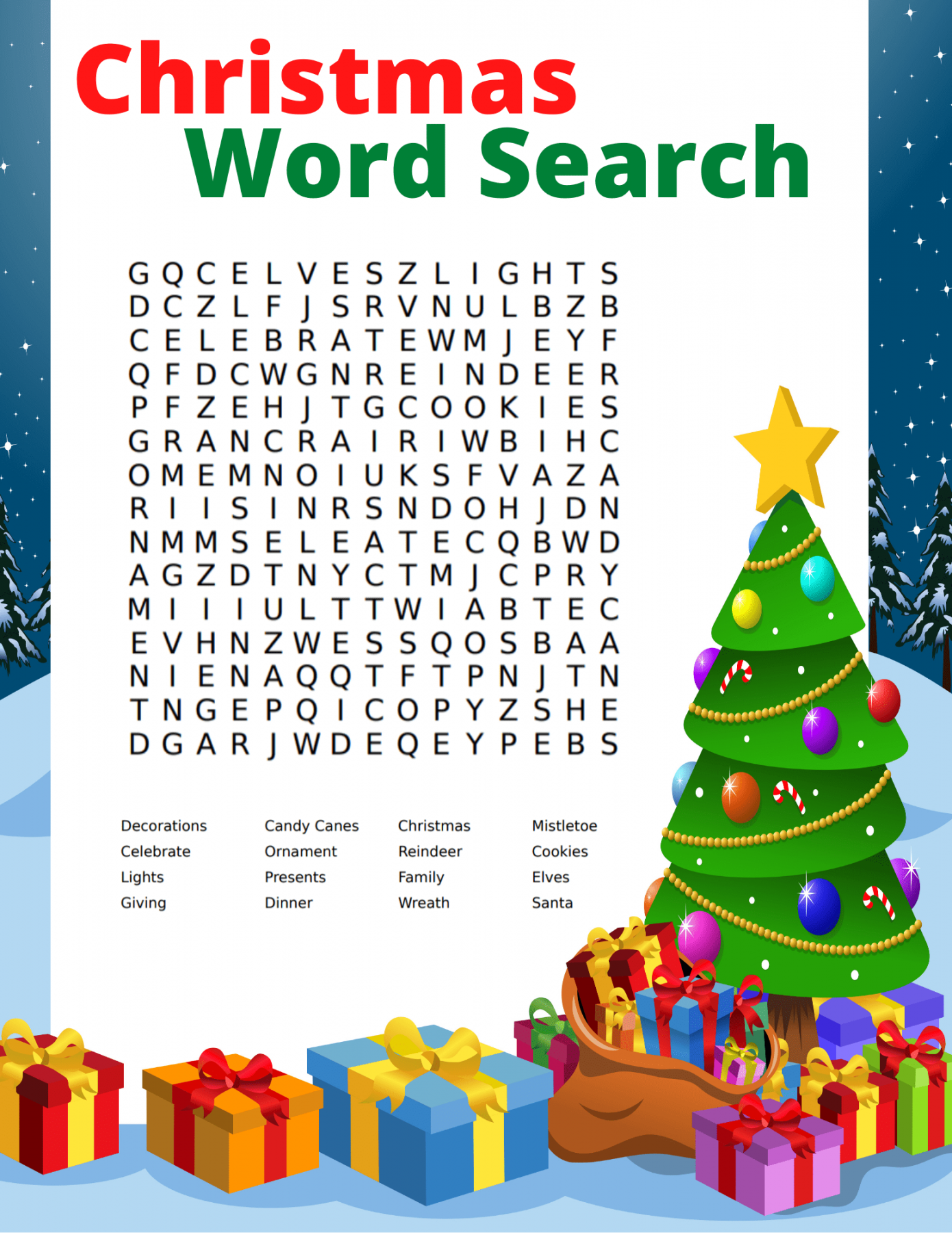 Free Christmas Word Search Printable - Printable - Free Christmas Word Search Printable for Kids and Adults