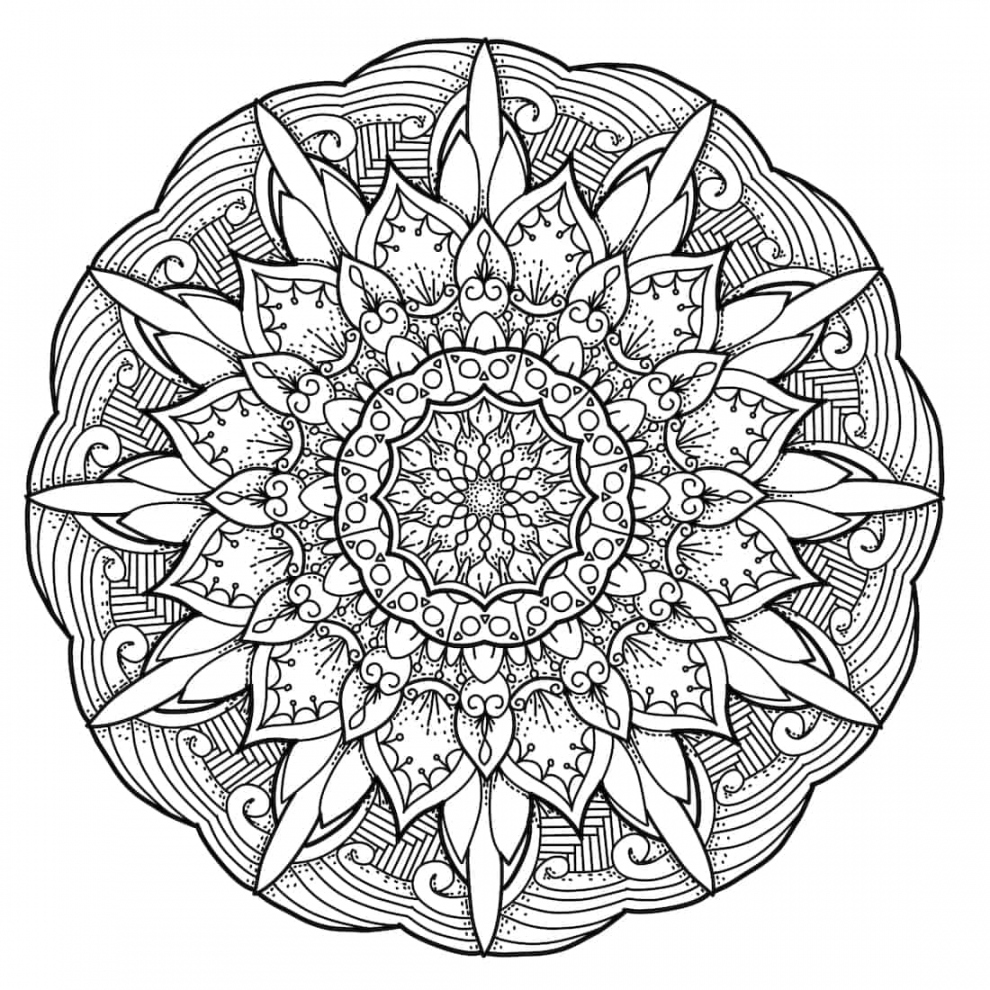 Free Printable Mandala Coloring Pages - Printable - Free coloring pages for you to print - Monday Mandala